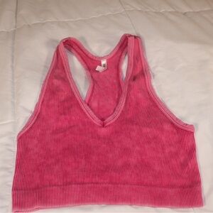 Zenana Outfitters Fuchsia Ribbed Racerback Tank
